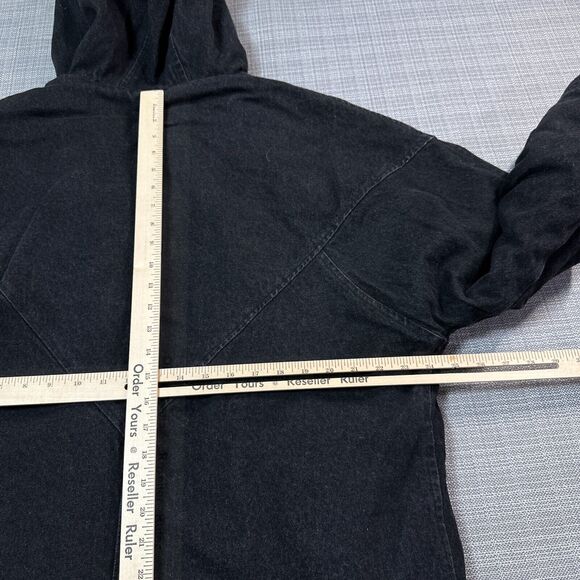 Mob Wife Faux Fur Cheetah Jacket Large Hooded Reversible to Denim Maximalist - Picture 9 of 12